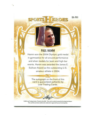 Paul Hamm 2013 Sports Heroes Signature #BA-PH1 1/5 Card
