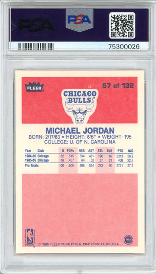 Michael Jordan 1986 Fleer Rookie Card #57 (PSA NM-MT 8)
