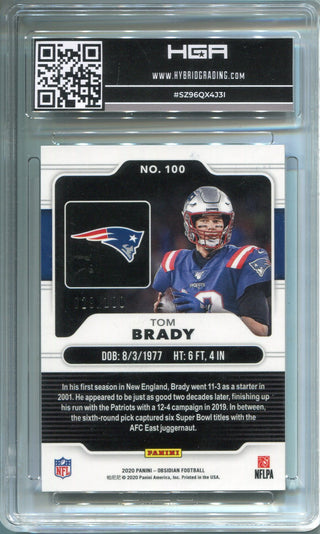 Tom Brady 2020 Panini Obsidian Electric Etch Purple Card #100 (HGA 9.5)
