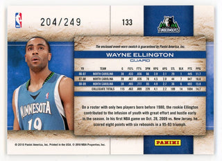 Wayne Ellington 2010 Panini Studio Rookie #133 Card 204/249