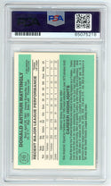 Don Mattingly Autographed Donnie Baseball 1984 Donruss Card #248 (PSA Auto Gem MT 10)
