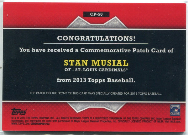 Stan Musial 2013 Topps Commemorative Patch Card #CP-50