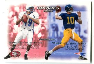 Tom Brady/ Giovanni Carmazzi 2000 Fleer Skybox Rookie Pairs #234 Card