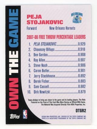 Peja Stojakovic 2008 Topps Own The Game #OTGR2 Card