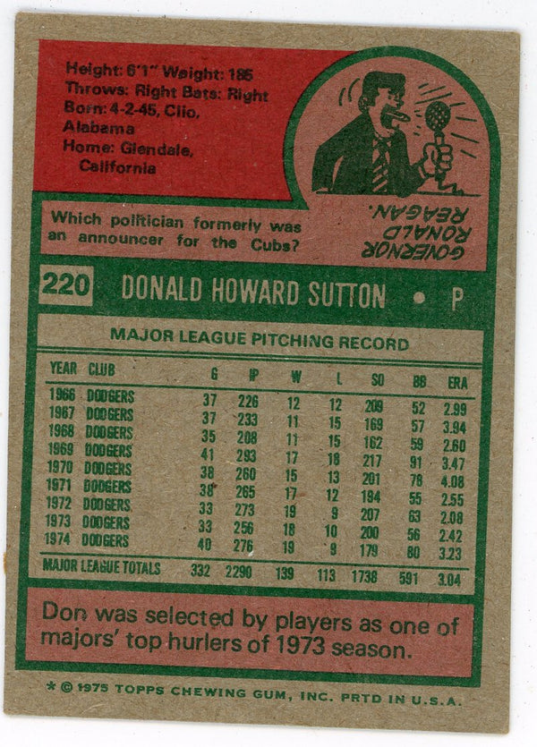 Don Sutton 1975 Topps #220