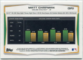 Matt Chapman 2014 Bowman Chrome Refractor RC #CDP21