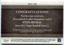 Stan Musial 2011 Topps Leather Nameplate Card #MGL-SM