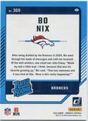 Bo Nix 2024 Panini Donruss Rated Rookie RC #369