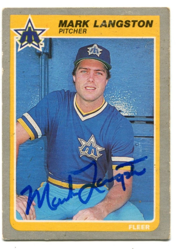 Marks Langston 1985 Fleer #492 Autographed Card