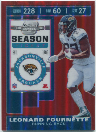 Leonard Fournette 2019 Panini Contenders Optic Season Ticket Red Prizm Card #33 12/199