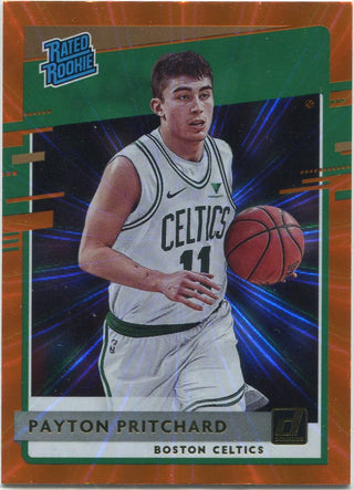 Payton Pritchard 2020 - 2021 Panini Donruss Rated Rookie Orange Laser RC #238