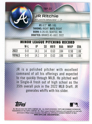 JR Ritchie 2023 Topps Bowman Platinum Card #TOP-22