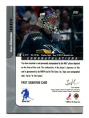 Jean Sebastien 2001 Signature Series Autographed Card #200