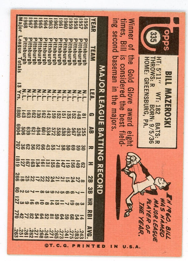 Bill Mazeroski 1969 Topps #335