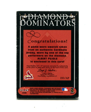 Albert Pujols 2005 Fleer Diamon Dominators #DD/AP Card