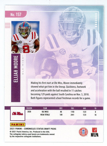 Elijah Moore Ole Miss Rebels Autographed 2021 Panini Chronicles