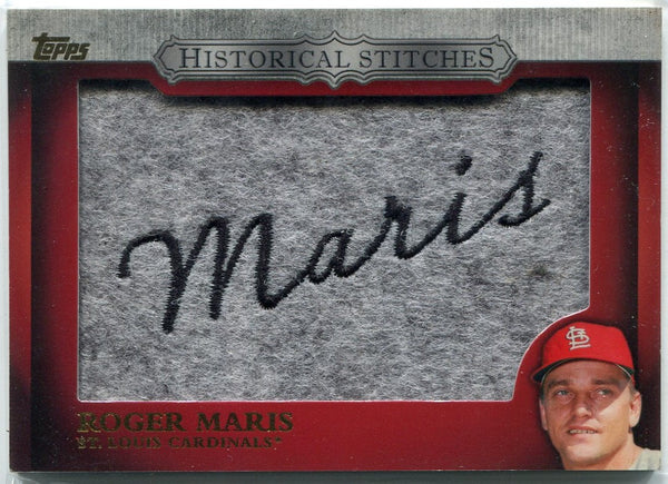 Roger Maris 2012 Topps Historical Stitches Commemorative Patch Card #HS-RM