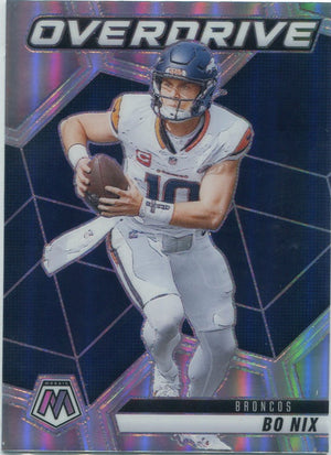 Bo Nix 2025 Panini Mosaic Overdrive Silver Prizm Card #8