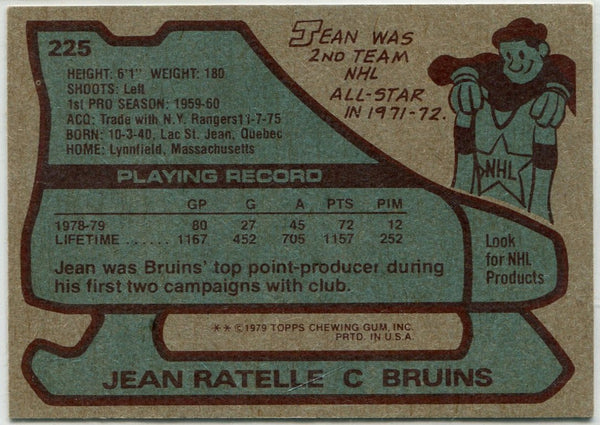 Jean Ratelle 1979 - 1980 Topps Card #225