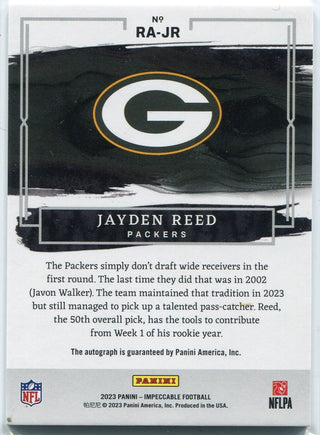 Jayden Reed 2023 Panini Impeccable Autographed RC #RA-JR 67/99