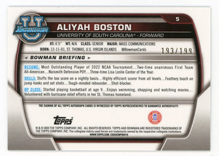 Aliyah Boston 2023 Topps Autograph Issue 1st Bowman#5 Card 193/199