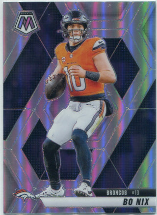 Bo Nix 2025 Panini Mosaic Silver Prizm Card #173