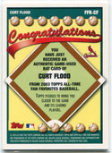 Curt Flood 2003 Topps All-Time Fan Favorites Bat Relic Card #FFR-CF