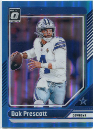 Dak Prescott 2024 Panini Donruss Optic Blue Prizm Card #50 4/299