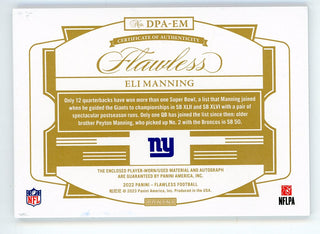 Eli Manning 2022 Panini Flawless Autographed Patch Relic #DPA-EM