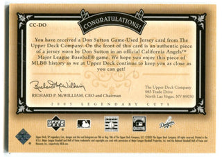 Don Sutton Upper Deck SP Legendary Cuts Jersey Card #CCDO