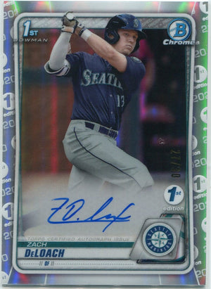 Zach DeLoach 2020 Bowman Draft Chrome 1st Edition Autographed Refractor RC #CDA-ZD 27/30