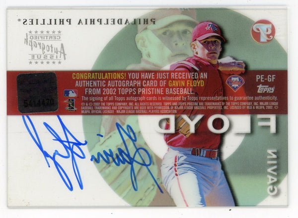 Gavin Floyd Autographed 2002 Topps Pristine Baseball #PE-GF