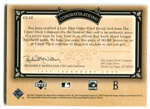 Luis Tiant 2005 Upper Deck SP Legendary Cuts #CCLT Patch Card