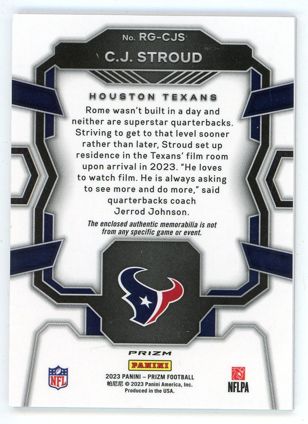 CJ Stroud 2023 Panini Prizm Rookie Gear Patch Relic Rookie Card #RG-CJS