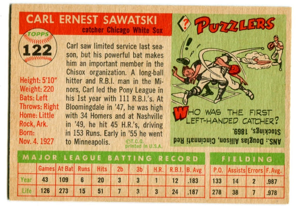 Carl Sawatski 1955 Topps #122 Card