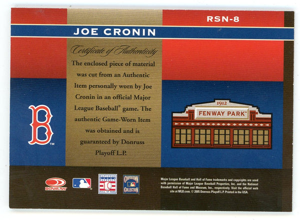 Joe Cronin 2005 Donruss Greats Patch Relic #RSN-8