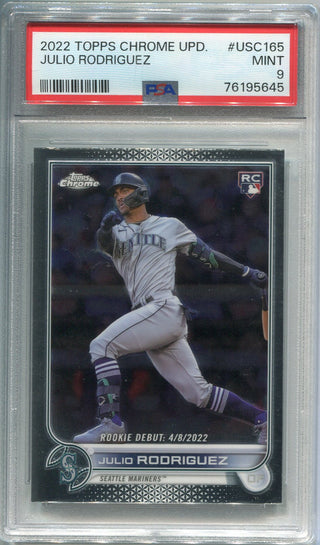 Julio Rodriguez 2022 Topps Chrome Update Rookie Debut Card #USC165 PSA 9