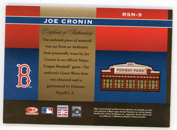 Joe Cronin 2005 Donruss Greats Patch Relic #RSN-9