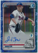 Jared Shuster 2020 Bowman Draft Chrome 1st Edition Autographed Blue Refractor RC #CDA-JS 8/20
