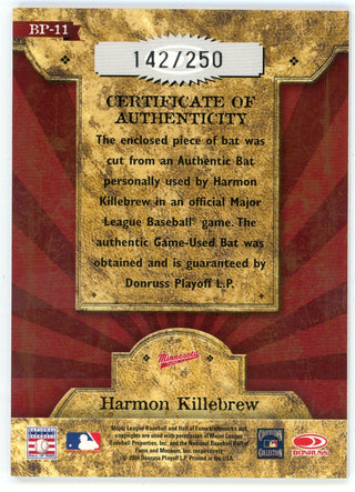 Harmon Killebrew 2004 Donruss Throwback Threads Blast From The Past Bat Relic #BP-11