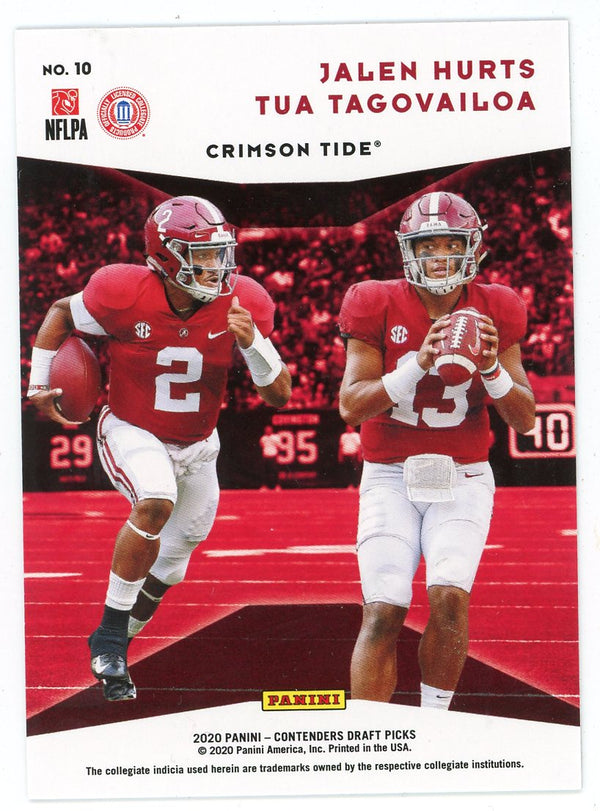 Jalen Hurts & Tua Tagovailoa 2020 Panini Contenders Draft Picks Collegiate Connections Card #10