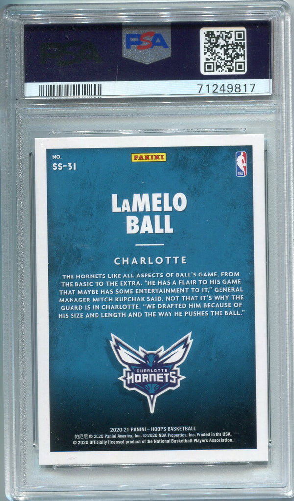 LaMelo Ball 2020 Panini NBA Hoops Now Playing Holo Foil Card #SS31 PSA 10