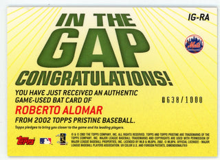 Roberto Alomar 2002 Topps In The Gap Bat Relic #IG-RA