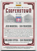 Juan Marichal/Orlando Cepeda 2015 Panini Cooperstown Etched In Gem Ruby Card #25 7/15