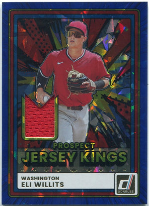 Eli Willits 2026 Panini Donruss Prospect Jersey Kings Jersey Blue Cracked Ice RC #PJK-EW