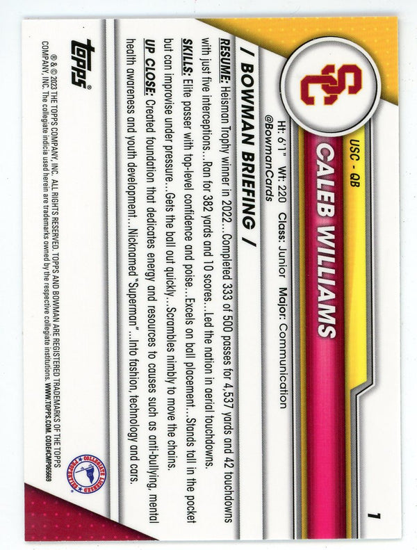 Caleb Williams 2023 Topps Bowman U #1