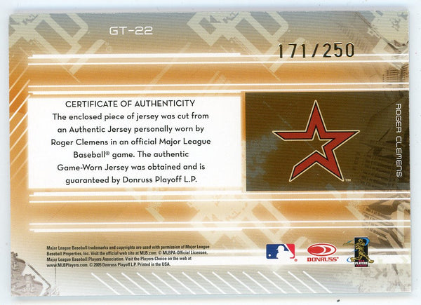 Roger Clemens player worn jersey patch baseball card (New York