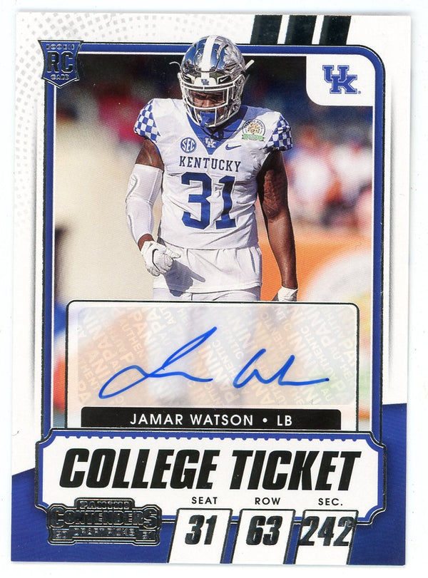Jamar Watson Autographed 2021 Panini Contenders Draft Picks Rookie Card #177