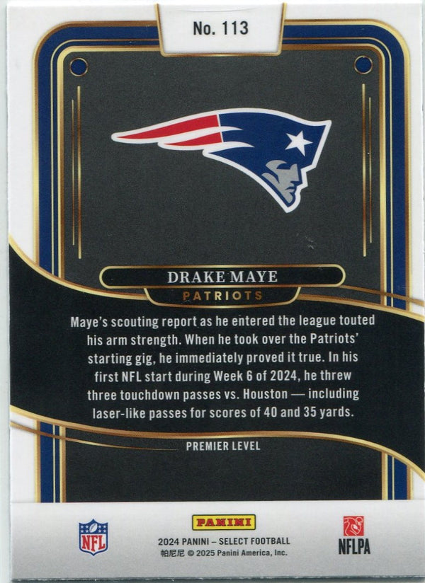Drake Maye 2024 Panni Select Premier Level RC #113