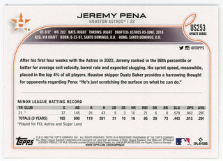 Jeremy Pena 2022 Topps Rookie Card #USC253
